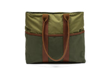 Green Signature Zip Top Tote Bag