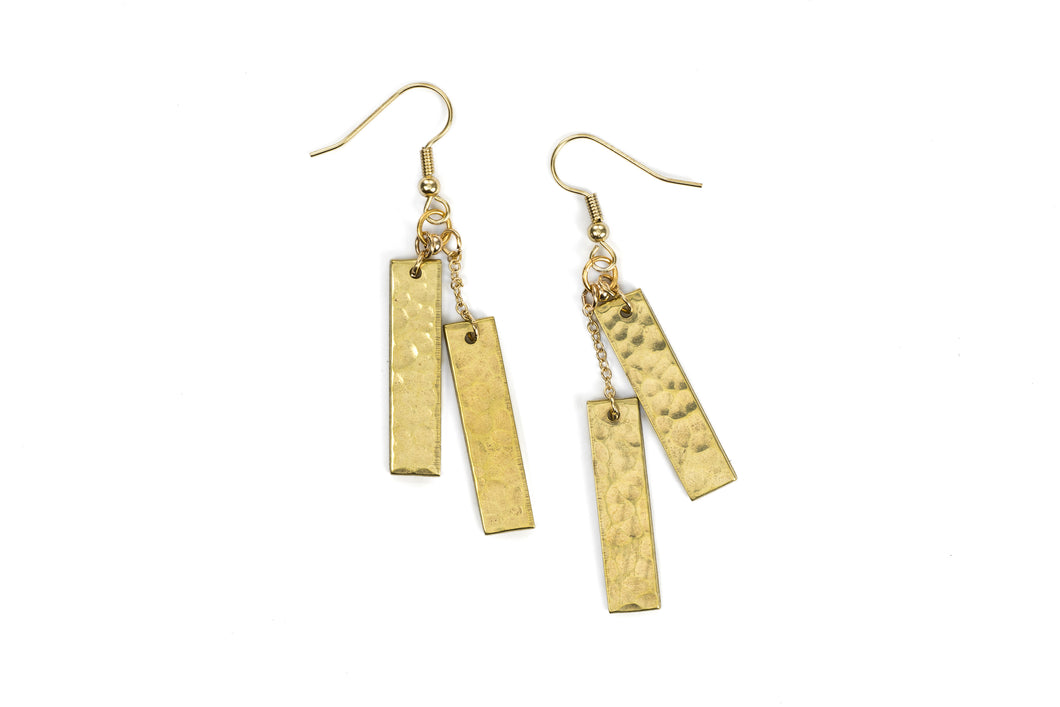 Brass .50 Caliber Bar Earrings