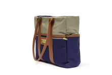 Blue Signature Zip Top Tote Bag