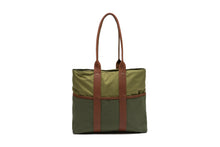 Green Signature Zip Top Tote Bag