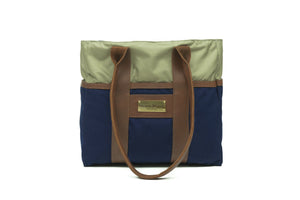 Blue Mini Zip Top Tote Bag