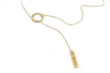 Jewelry - Brass Bar + Circle Necklace